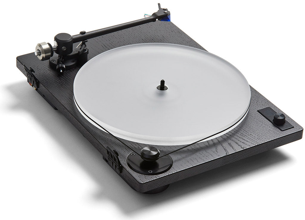 Ebonized Oak Orbit Theory machined aluminum pulley and machined acrylic platter