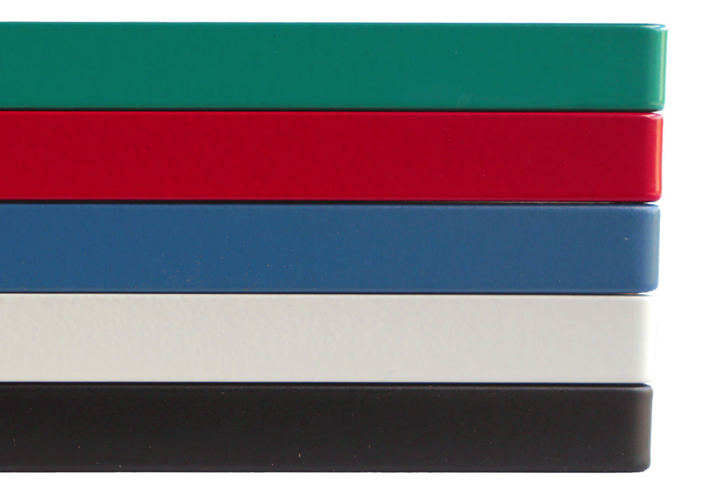 Stack of powder coated plinths